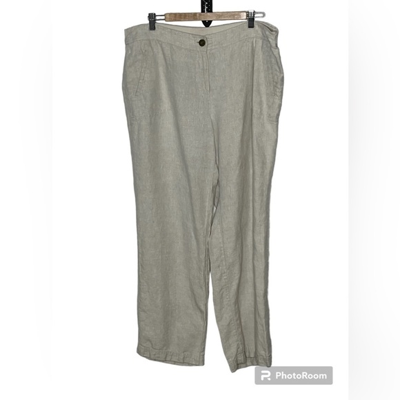 Chicos Linen Pants Sz 3 - Picture 1 of 7
